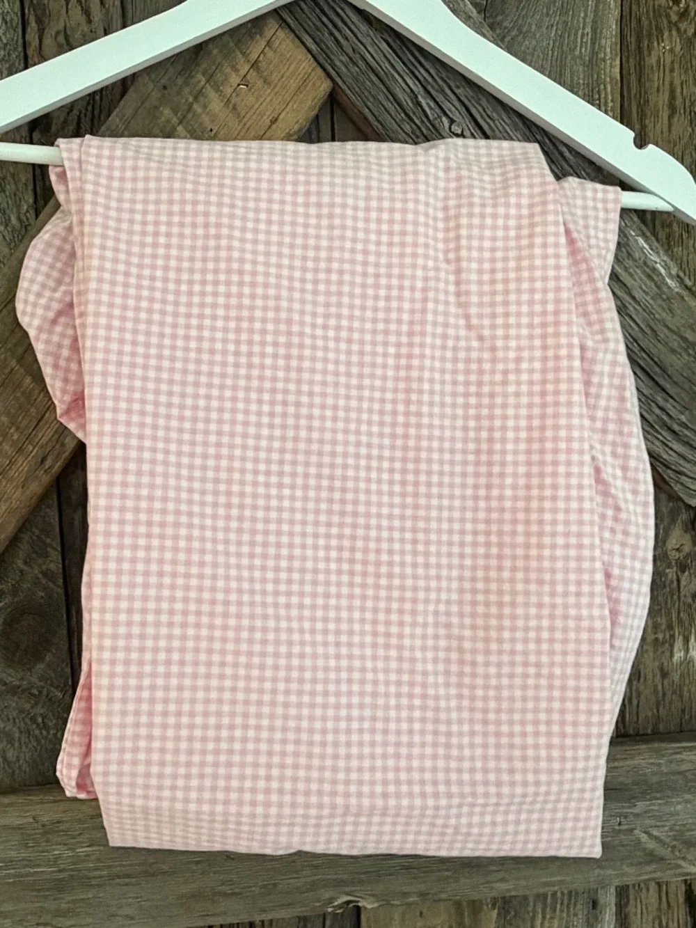 Pottery Barn Kids Pink Gingham Crib FITTED Sheet